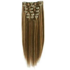 Hair Extensions Etusivu|Clip-On - 40cm-40 cm Clip-On hiustenpidennykset, keskiruskea/ tummanvaalea mix #4/27