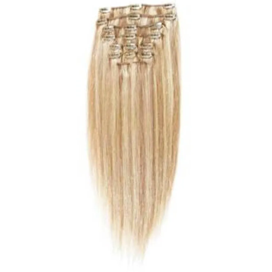 Hair Extensions Etusivu|Clip-On - 40cm-40 cm Clip-On hiustenpidennykset, kirkkaanvaalea mix #27/613