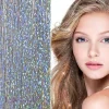 FashionGirl Etusivu|Glitter Extensions-Bling Hopea glitter hiustenpidennykset 100 kpl glitter hiuslankoja 80 cm - hopea - hopea