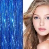 FashionGirl Etusivu|Glitter Extensions-Bling Hopea glitter hiustenpidennykset 100 kpl glitter hiuslankoja 80 cm - Sininen