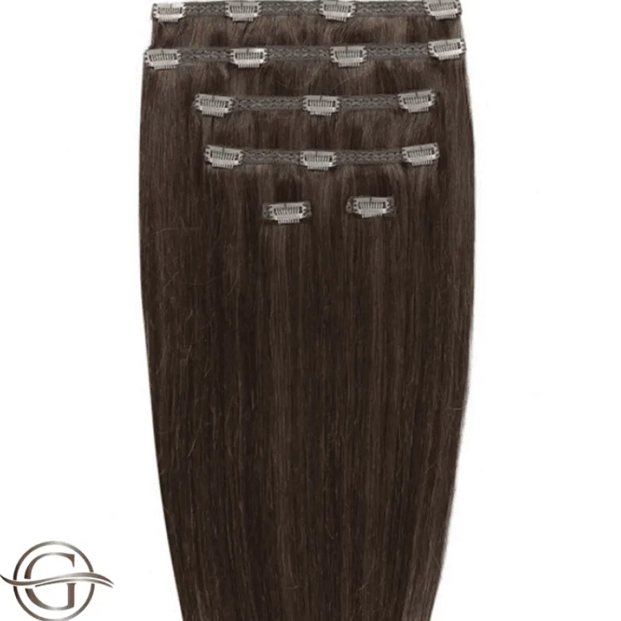FashionGirl Etusivu|Synteettiset Hiukset-Clip on hair extensions #4 Chocolate Brown - 7 pieces - 50 cm | Gold24