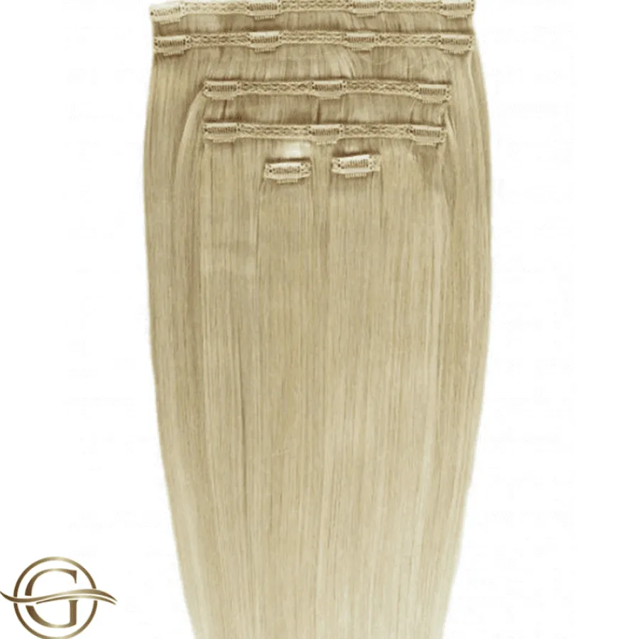 FashionGirl Etusivu|Synteettiset Hiukset-Clip on hair extensions #24 Golden blonde - 7 pieces - 50 cm | Gold24