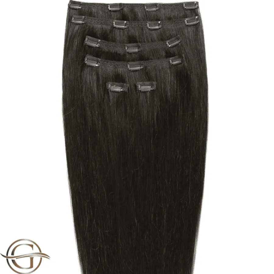FashionGirl Etusivu|Synteettiset Hiukset-Clip on hair extensions #2 Dark Brown - 7 pieces - 50 cm | Gold24