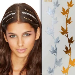 New Products Etusivu|Glam Flash Tatuoinnit-Flash Hair Tattoo - Hiustatuointi Kultainen ja Hopea, HT208