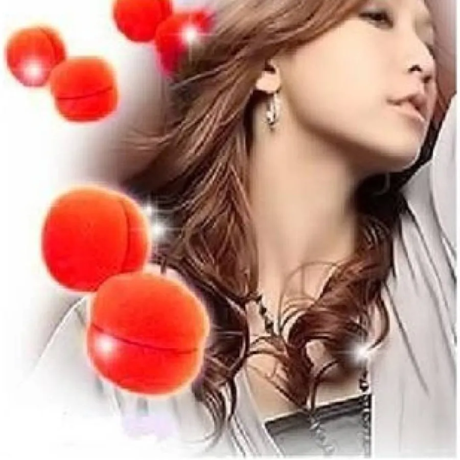 Hair Accessories Etusivu|Papiljotit Ja Kihararullat-Hair Sponge Curler - kiharruspallot, 6kpl, punainen