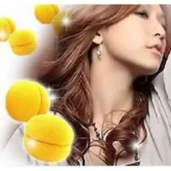 Hair Accessories Etusivu|Papiljotit Ja Kihararullat-Hair Sponge Curler -kiharruspallot, 6kpl, keltainen