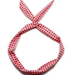 Misc Etusivu|Head Wraps-Joustava Hiuspanta Teräslangasta - Punavalkoruudullinen