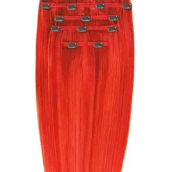 FashionGirl Etusivu|Clip-On - 50cm-Leike hiuspidennyksillä #5c66 punainen - 7 asetettu - 50 cm | Gold24