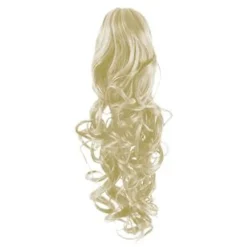 Hair Extensions Etusivu|Clip-on Ponihännät-Ponihäntä/kampaushiuslisäke, kihara, platinanvaalea 60#