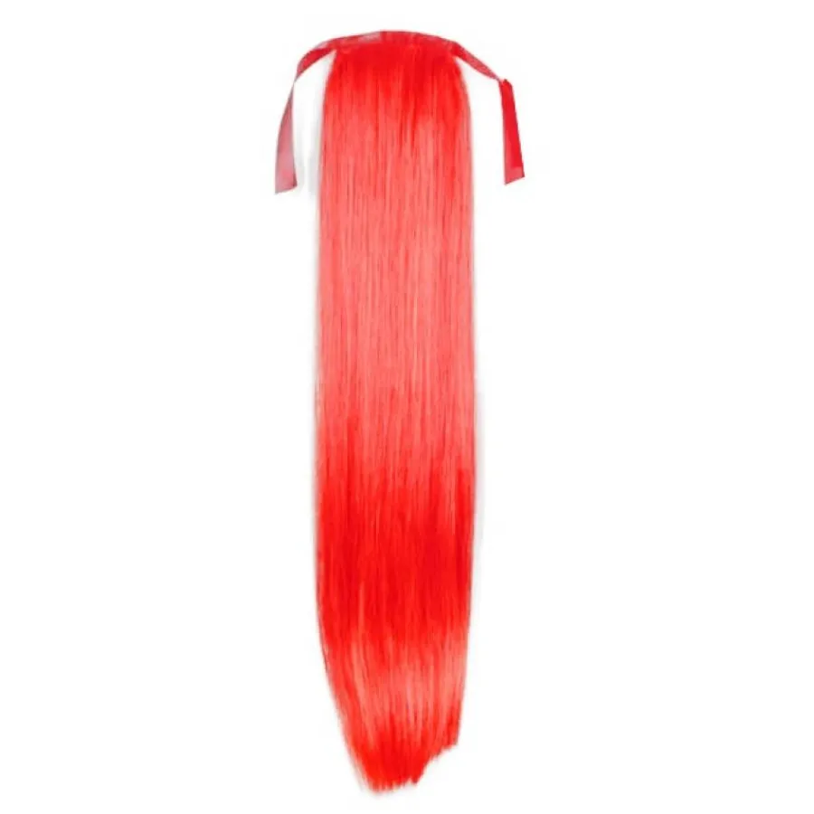 Hair Extensions Etusivu|Clip-on Ponihännät-Ponihäntä/kampaushiuslisäke, suora, kirkaanpunainen