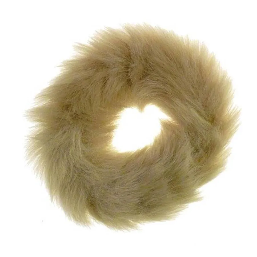 Misc Etusivu|Hiusdonitsit-Ponnari karvalla - Tekokarva Scrunchie -Hiuslenkki, Beige