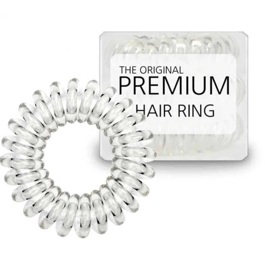 Hair Accessories Etusivu|Elastiset Puhelinjohtoponnarit-Premium Spiral -hiuslenkit 3kpl, Clear
