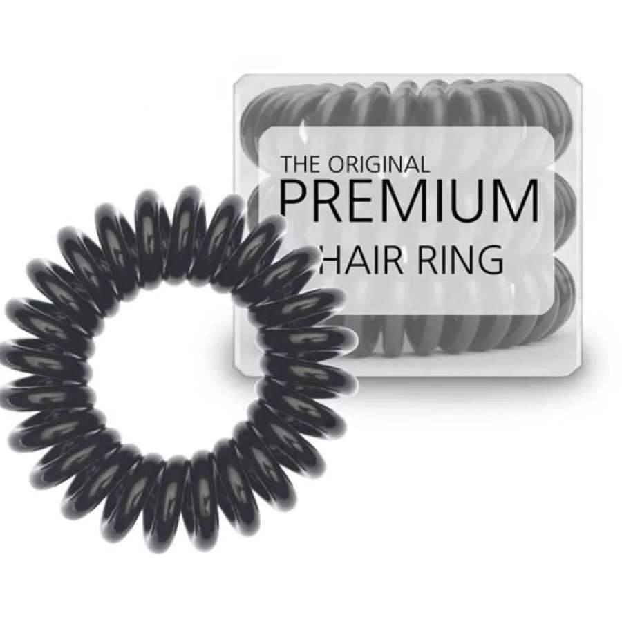 Hair Accessories Etusivu|Elastiset Puhelinjohtoponnarit-Premium Spiral -hiuslenkit 3kpl, Black