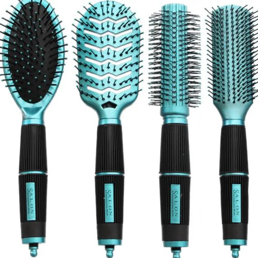 Hair Accessories Etusivu|Hiusharjat Ja -kammat-Salon Professional 4 Harjan Harjasetti - Turkoosi