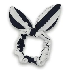 Misc Etusivu|Hiusdonitsit-Scrunchie hiuslenkki rautalangalla - Sinivalkoisilla merimies raidoilla