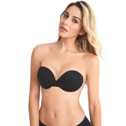 FashionGirl Etusivu|Itsestään Kiinnityvät Rintaliivit-Shapelux Invisible Stropless Bra - Musta