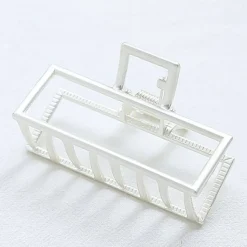 SOHO Merkit|Etusivu-Small Square Metal Hiusten puristin - Mat hopea