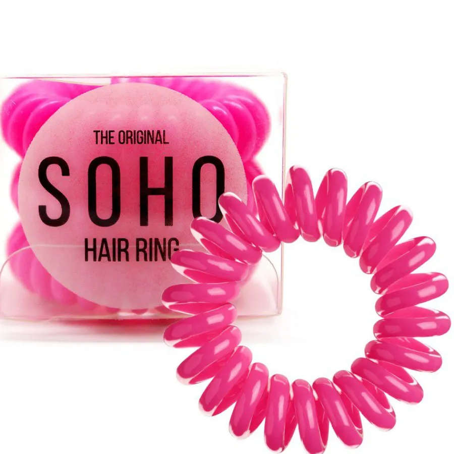 FashionGirl24 Merkit|Etusivu-SOHO Spiraali Hiuslenkki, Neon Pinkki - 3 kpl