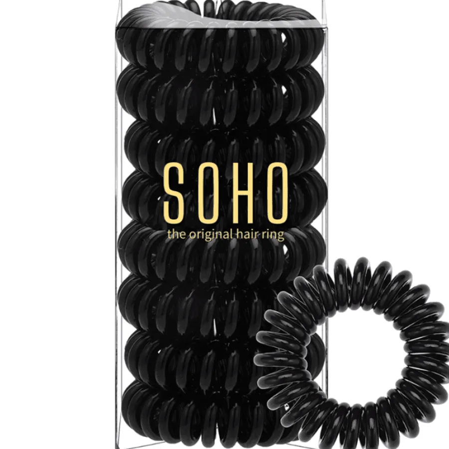 SOHO Merkit|Etusivu-Spiral hiusten kuormitus, musta - 8 kpl.