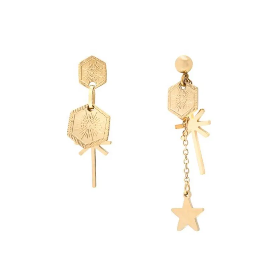 SOHO Merkit|Etusivu-Sun & Star -korvakorut - kulta