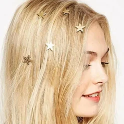 FashionGirl Etusivu|Elastiset Puhelinjohtoponnarit-Star Hius Spiraalit Kulta - 5 kpl.