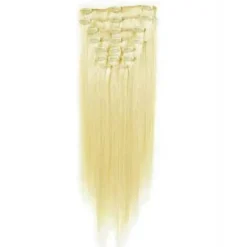 Hair Extensions Etusivu|Synteettiset Hiukset-Synteettiset Fiber Hair -pidennykset 60cm, platinanvaalea