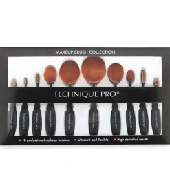 Technique PRO Merkit|Etusivu-Meikkiharjasetti (Oval brushes) - 10 osaa