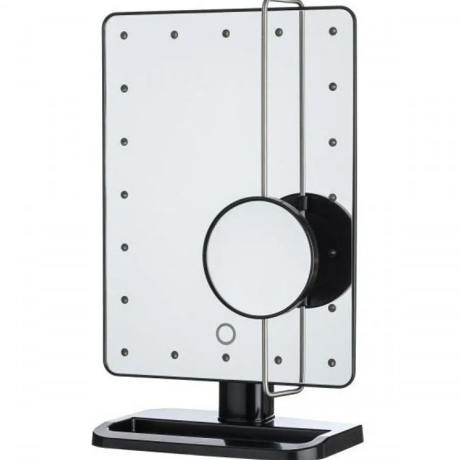 UNIQ Etusivu|Sale-Hollywood Meikkauspeili, Musta - 21 LED + x10 Suurentava Peili